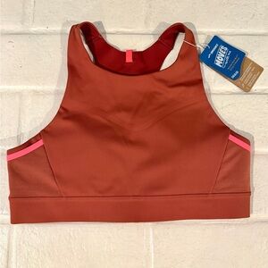NWT - Brooks Drive 3 Pocket Sports Bra - Rust and Pink